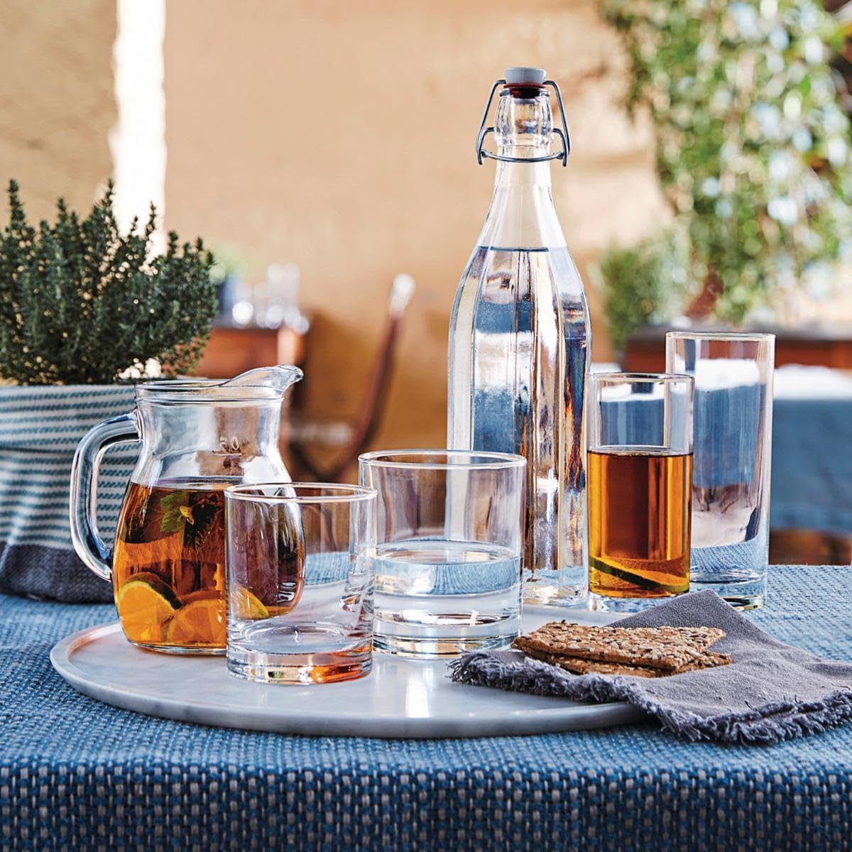 Rocco Bormioli Bistrot CARAFFA lt.1, 18/8 Stainless Steel, TransparantE 1000 ml