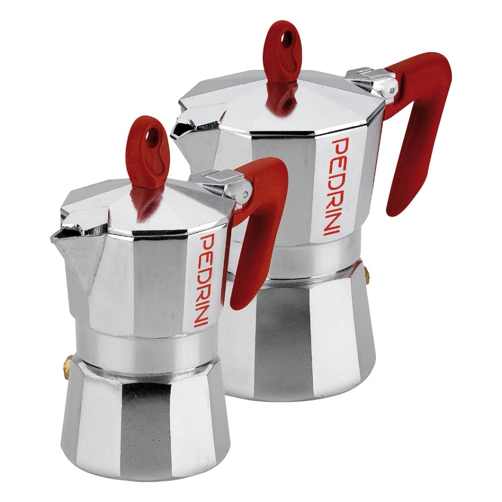 Pedrini Caffettiera MOKA , Set da 2, 1 + 3 Tazze