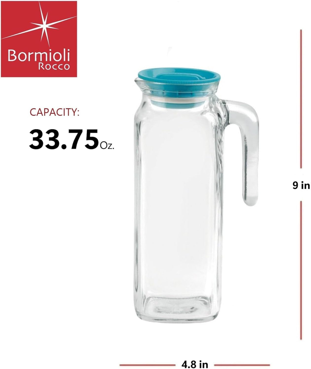 Bormioli FRIGOVERRE, Polycarbonato con tappo, Blue-Green, da 1 lt