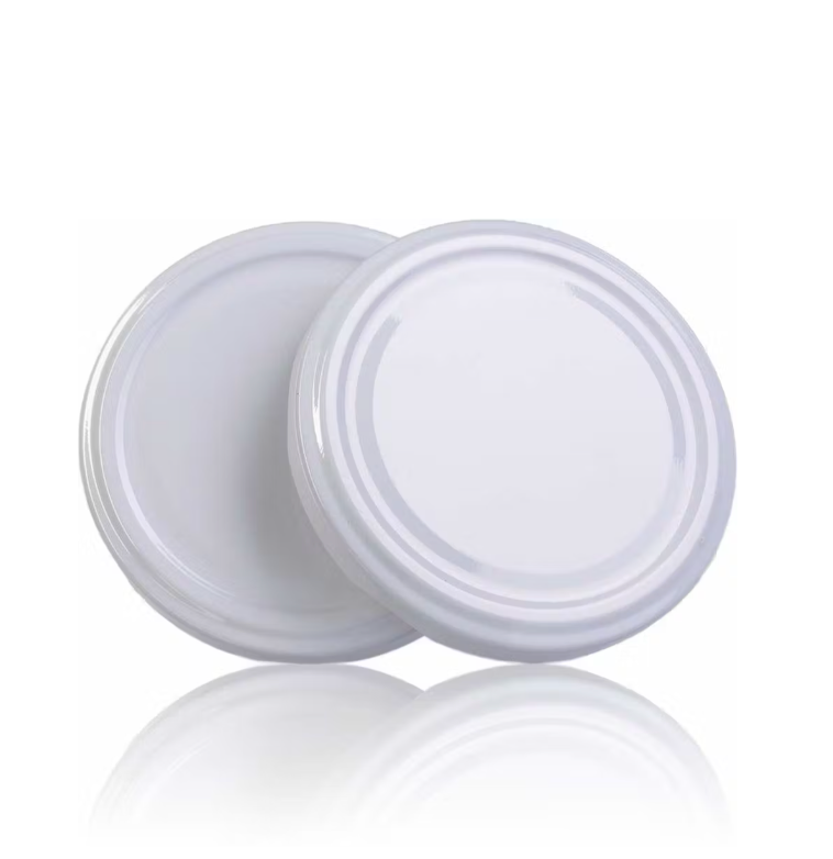 D.53 Capsule per Barattoli di Vetro per Conserve, IDONEI ALLA BOLLITURA, Bianche, Diametro 53 mm, Confezione da 100 pezzi